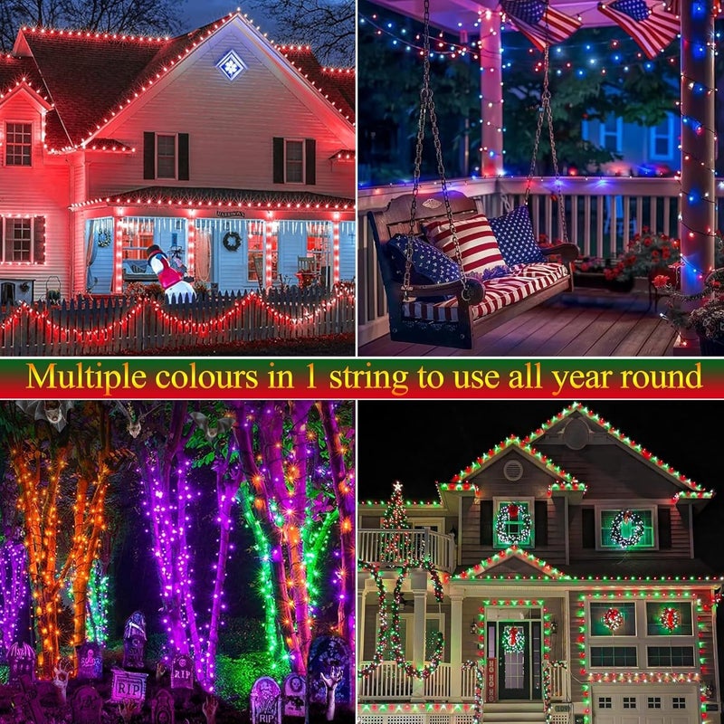 Joomer Christmas String Lights - 66FT 200LED RGB String Lights with Remote, Waterproof Outdoor Indoor with Timer Memory Function for Tree, Yard, Christmas Decor (Non-Connectable) - Image 4